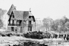 One of the more iconic photos shot by Lieutenant Gilbert “Gib” Milne from Landing Craft LCI306 captured what would become Canada House at Bernieres-sur-Mer. (DEPT. OF NATIONAL DEFENCE / LIBRARY AND ARCHIVES CANADA)