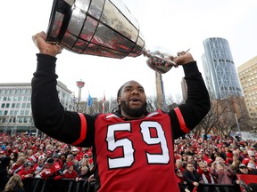 Randy Richards is a versatile offensive lineman who won the Grey Cup with the Stamps last year. Darren Makowichuk/Postmedia