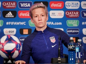 Megan Rapinoe of the U.S. during a press conference at the Parc des Princes on June 27, 2019.