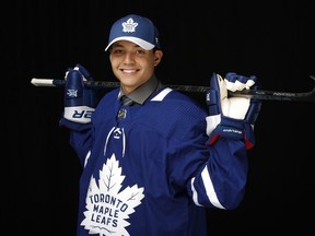 The Maple Leafs selected Nicholas Robertson 53rd overall at the NHL draft. (Kevin Light/Getty Images)