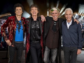 The Rolling Stones - Ronnie Wood, Mick Jagger, Keith Richards and Charlie Watts. (Dave Hogan Photo)