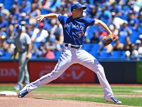 Toronto Blue Jays starting pitcher Aaron Sanchez (41) throws the ball against the Kansas City Royals at Rogers Centre. (Gerry Angus-USA TODAY Sports)