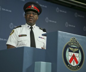 Toronto Police Chief Mark Saunders during a press conference with updates on their investigation into the Danforth shooting on Friday, June 21, 2019. (Veronica Henri/Toronto Sun/Postmedia Network)