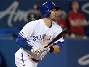 Toronto Blue Jays second baseman Eric Sogard hits a home run against New York Yankees at Rogers Centre. (Dan Hamilton-USA TODAY)