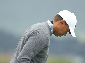 A detail of Tiger Woods of the United States during the third round of the 2019 U.S. Open at Pebble Beach Golf Links on June 15, 2019 in Pebble Beach, California. (Andrew Redington/Getty Images)