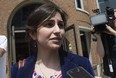 Rebecca Dixon speaks to the media in Toronto on June 25, 2019. (Stan Behal/Toronto Sun)