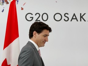Canada's Prime Minister Justin Trudeau attends a news conference at the final day of the the G20 leaders summit in Osaka, Japan June 29, 2019. (REUTERS/Issei Kato)