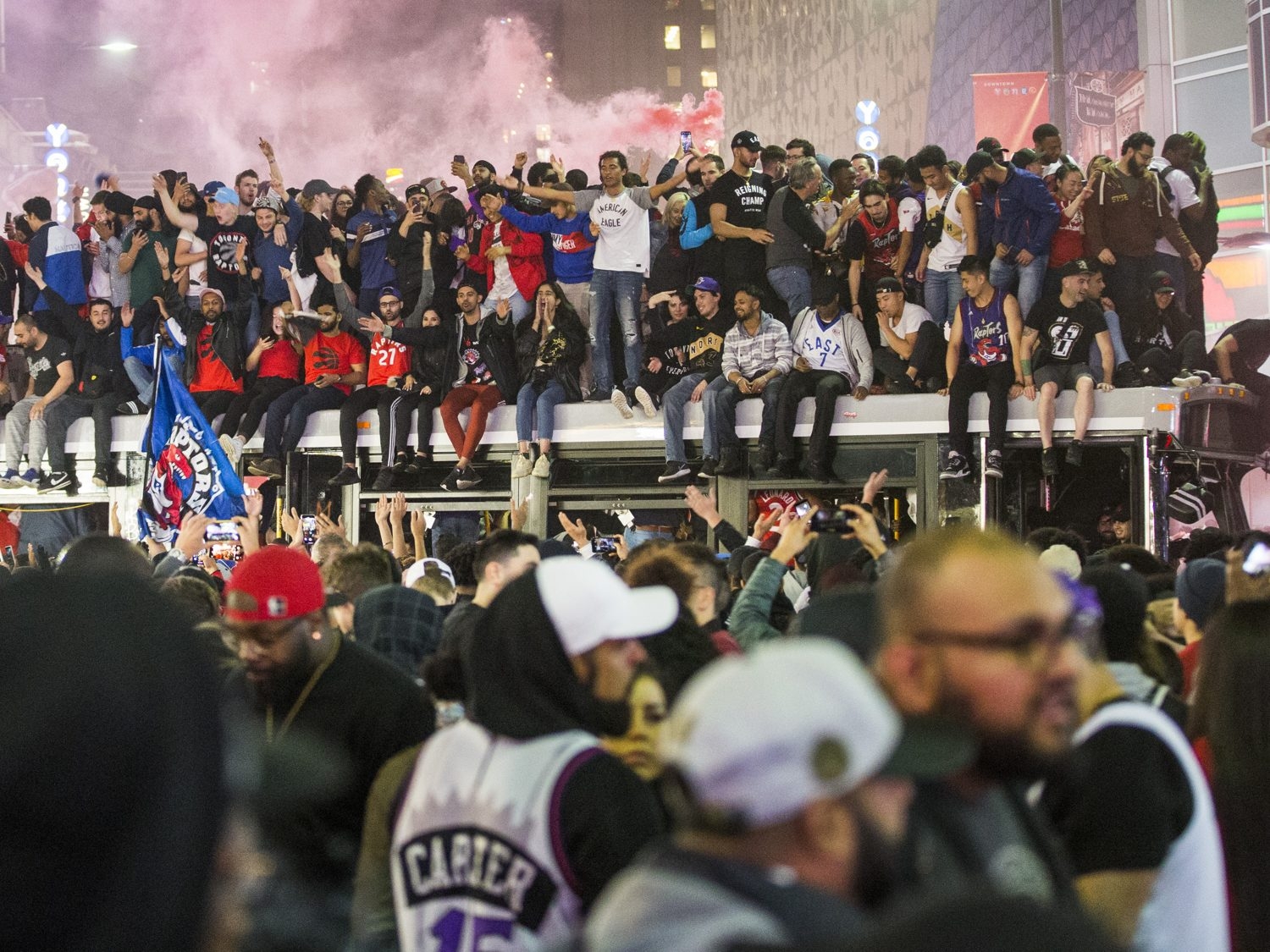 Raptors Are The 2019 Nba Champs Fans Fill The Streets In Downtown Toronto In Celebration 