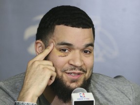 Fred VanVleet’s list of injures this season is impressive. He’s in no pain now that he has won a championship.  Veronica Henri/Toronto Sun