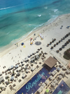 The beach view from the balcony at the Royalton Suites Cancun. (Michael Traikos)