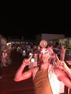 A circus performer entertains guests during the ‘White Party’ on the Sky Club rooftop lounge at the Royalton Suites Cancun. (Michael Traikos)