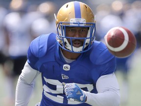 Winnipeg Blue Bombers Chandler Fenner during team practice in Winnipeg. Thursday, May 23, 2019. (Winnipeg Sun/Chris Procaylo)