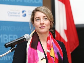 Minister of Tourism Melanie Joly in Sudbury, Ont. on Friday April 12, 2019.