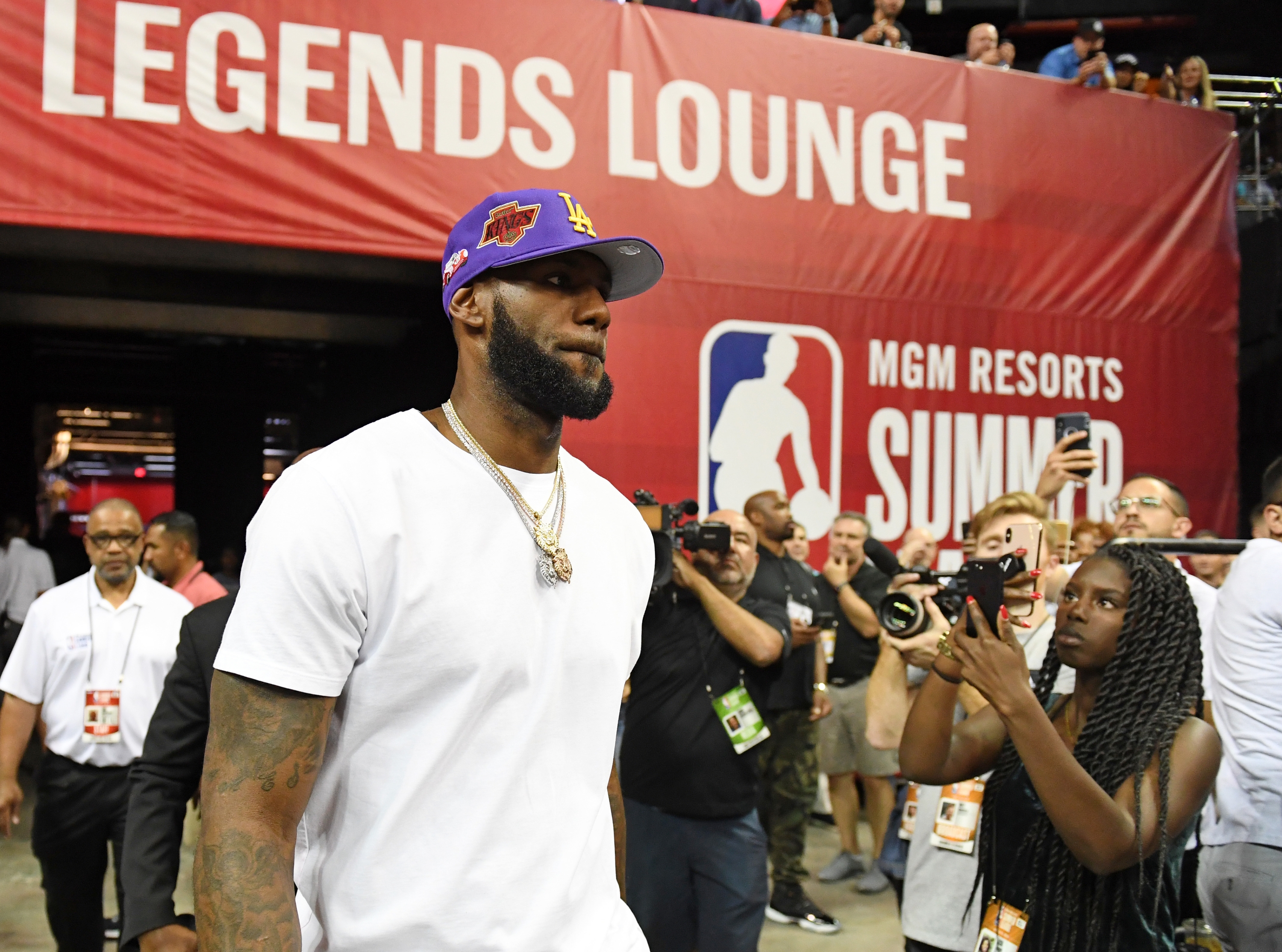 Lakers' LeBron James arrives at Thomas & Mack for Summer League