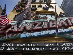 Club Zanzibar strip club has a message for former Toronto Raptors star Kawhi Leonard on July 8, 2019. (Ernest Doroszuk, Toronto Sun)