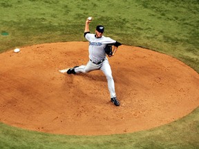 Late Toronto Blue Jays pitcher Roy Halladay will be enshrined in the hall of fame on Sunday. (GETTY IMAGES)