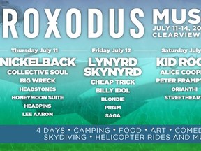 Line-up for the now-cancelled Roxodus festival