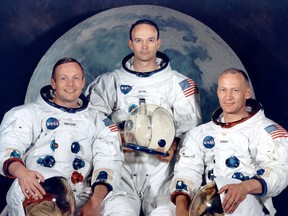 The crew of Apollo 11 pose for their official portrait in July 1969 just days before their mission. (L-R) Neil A. Armstrong, Michael Collins and Edwin Aldrin. Photo: NASA/Handout via REUTERS/File Photo