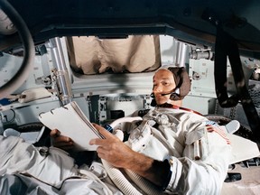 Apollo 11 Command Module pilot Michael Collins practices in the CM simulator ahead of the moon landing mission, June 19, 1969.
Photo: NASA/Handout via REUTERS/File Photo