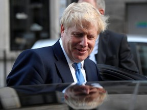 Boris Johnson leaves a private reception in central London on July 23, 2019.