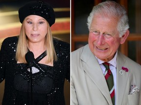 Barbra Streisand and Prince Charles are seen in file photos