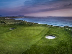 The Par 3 14th hits all the senses - the sea, the wind and the dunes - and as such is one of the most scenic spots at Carne Golf Links. (Courtesy of Carne Golf Links)
