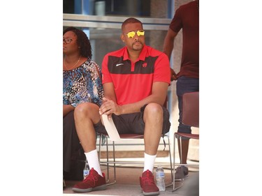 Toronto Raptors coach Jamaal Magloire was on hand with his Toronto Revellers mas camp as Toronto Police held there Caribbean Carnival kick-off 2019 in preparation for the parade on August 3rd weekend on Friday July 26, 2019. Jack Boland/Toronto Sun/Postmedia Network