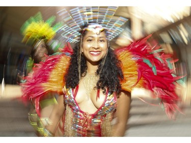 Toronto Revellers masquerader Melissa Sobers at Toronto Police held there Caribbean Carnival kick-off 2019 in preparation for the parade on August 3rd weekend on Friday July 26, 2019. Jack Boland/Toronto Sun/Postmedia Network