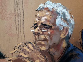 Creepy Jeffrey Epstein in court Wednesday. REUTERS