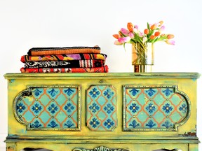 Furniture artist Ildiko Horvatch (www.restored4u.com) uses Annie Sloan Chalk Paint to create striking effects with colour and pattern.