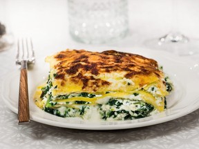 Cheese and spinach lasagna is the perfect dish to create for National Lasagna Day.