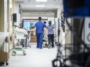 The hallway in the Emergency Department at Kingston General Hospital in Kingston, Ont. on April 30, 2018.