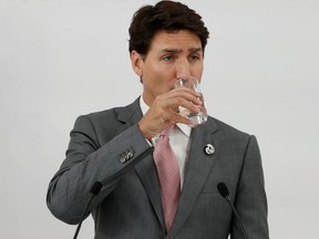 Prime Minister Justin Trudeau attends a news conference at the final day of the the G20 leaders summit in Osaka, Japan, on June 29, 2019.