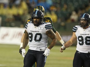 Argos’ DL Cleyon Laing is the only remaining player from the days when Trevor Harris was in Double Blue.  (Ian Kucerak/Postmedia)
