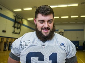 Argonauts centre Sean McEwen says the team's lack of a true home is not an issue. (Ernest Doroszuk/Toronto Sun)