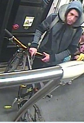 An image released of a suspect in an assault on a TTC streetcar at Queen and John Sts. on July 14, 2019.