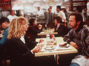 Meg Ryan and Billy Crystal in the famous orgasm scene from When Harry Met Sally.
