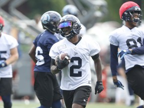 Argonauts RB Chris Rainey on that game-losing out-of-bounds step on Saturday against B.C.: 
“I guarantee you that will never happen again.” (Jack Boland/Toronto Sun)