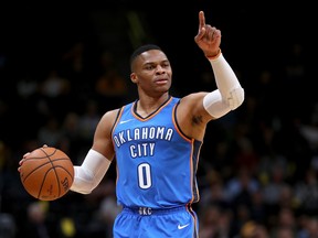 Russell Westbrook has reportedly been dealt by the Thunder to the Rockets, where he would be reunited with former teammate James Harden. Oklahoma City will land former all-star Chris Paul and a pair of first-round draft picks. (GETTY IMAGES)