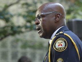 Toronto Police Chief Mark Saunders speaks to media on Thursday July 18, 2019 about Zhebin Cong's escape from CAMH