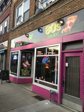 Be sure to stop by the Slice of the 80s restaurant to have delicious burgers and a blast from the past. (Paul Ferguson)