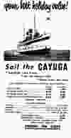 Cayuga sailing schedule for 1957, the popular vessel’s last operating year. It would be scrapped four years later.