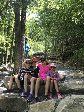 The kids loved the challenge of trekking below the Kinzua Sky Walk. (Paul Ferguson)