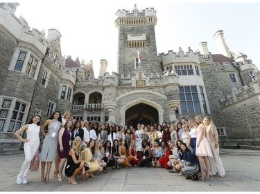 Miss World Canada 2019 delegates from coast-to-coast who will be vying for the crown this Saturday night. They were at sightseeing at various spots in Toronto - Casa Loma (pictured) and Nathan Phillips Square -  on Wednesday July 24, 2019. Jack Boland/Toronto Sun/Postmedia Network