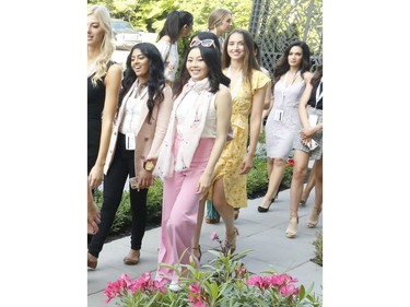 Miss World Canada 2019 delegates were at Casa Loma  before Saturday's finale. Naomi Colford (yellow dress) the 2019 winner is seen with her fellow delegates  on Wednesday July 24, 2019. Jack Boland/Toronto Sun/Postmedia Network