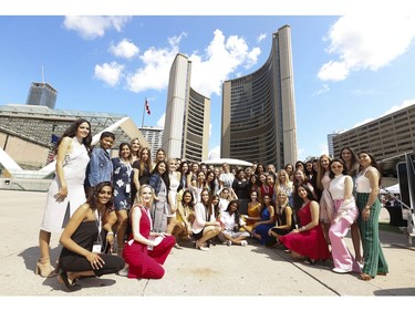 Miss World Canada 2019 delegates from coast-to-coast who will be vying for the crown this Saturday night. They were at Toronto city hall and Nathan Phillips Square on Wednesday July 24, 2019. Jack Boland/Toronto Sun/Postmedia Network