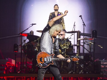 Queen + Adam Lambert perform at the Scotiabank Arena in Toronto, Ont. on Sunday July 28, 2019. On the guitar is Brian May, Roger Taylor on drum and on vocals in the back is Adam Lambert. Ernest Doroszuk/Toronto Sun/Postmedia