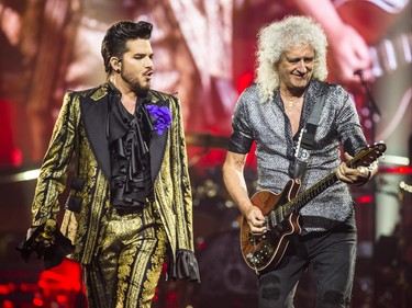 Queen + Adam Lambert perform at the Scotiabank Arena in Toronto, Ont. on Sunday July 28, 2019. On vocals is Adam Lambert, on guitar is Brian May. Ernest Doroszuk/Toronto Sun/Postmedia