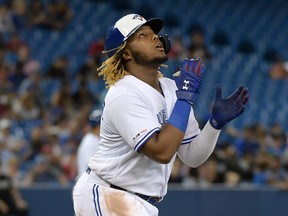 Blue Jays third baseman Vladimir Guerrero Jr. will be participating in Monday night's home run derby at the MLB all-star game. (Dan Hamilton/USA TODAY Sports)