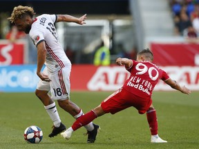 Toronto FC midfielder Nick DeLeon left Saturday's game with hip tightness. (USA TODAY SPORTS)